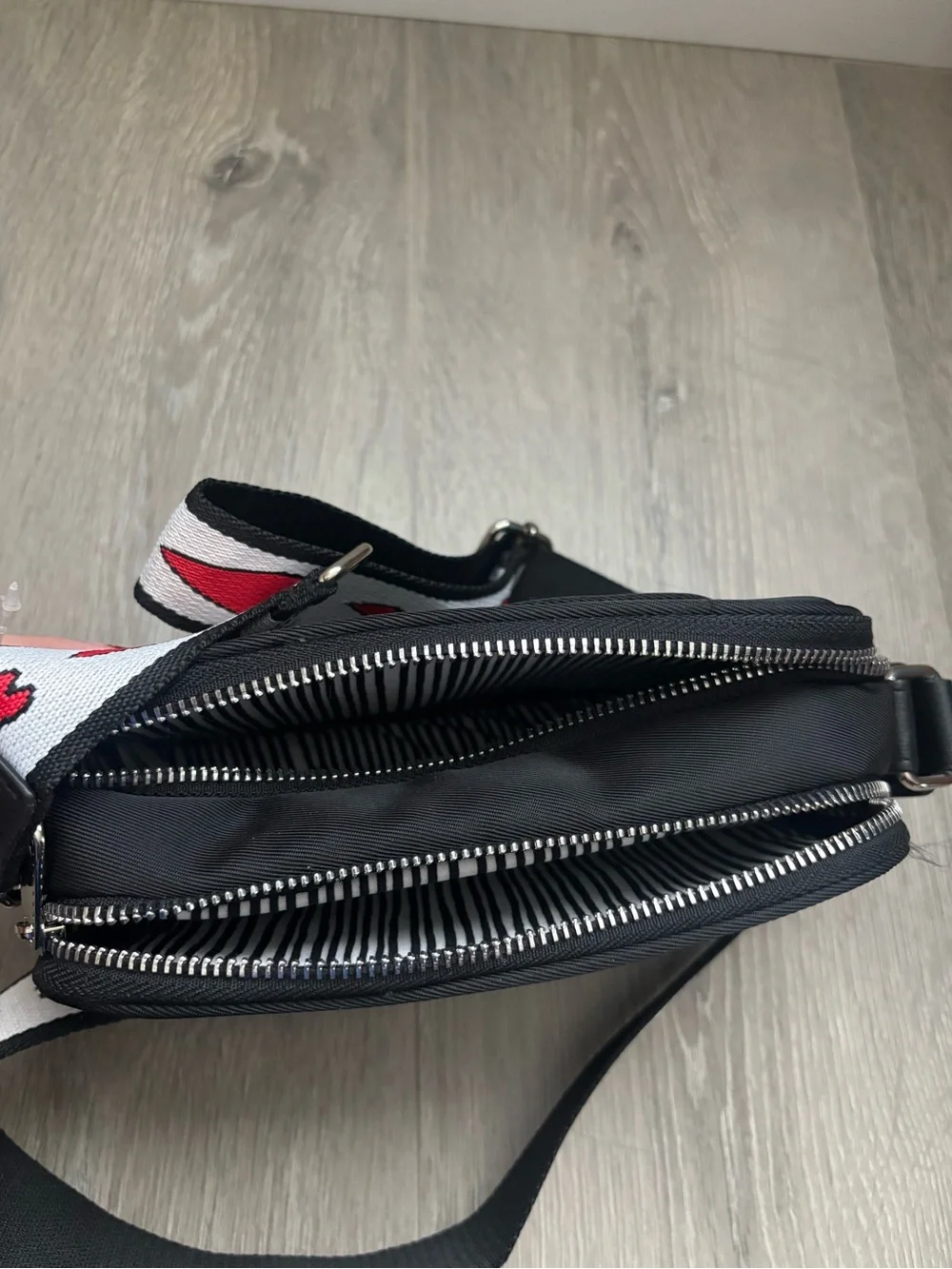 Brighton Black Love Patch Crossbody with Heart-Accent Strap